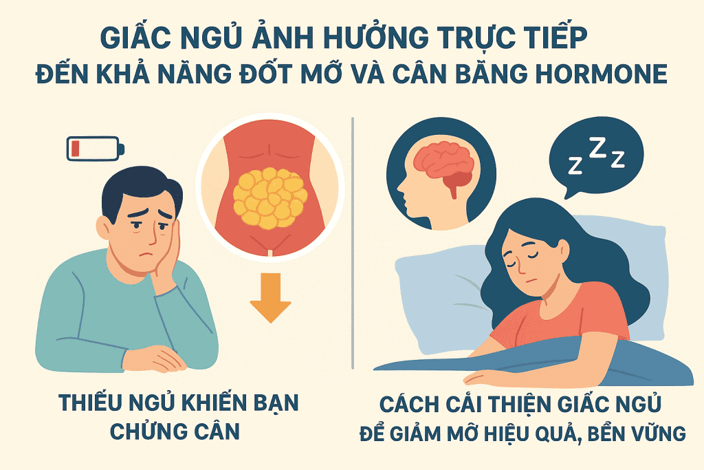 Ngủ đủ để giảm mỡ bụng và cân bằng hormone, cải thiện chất lượng giấc ngủ hiệu quả.